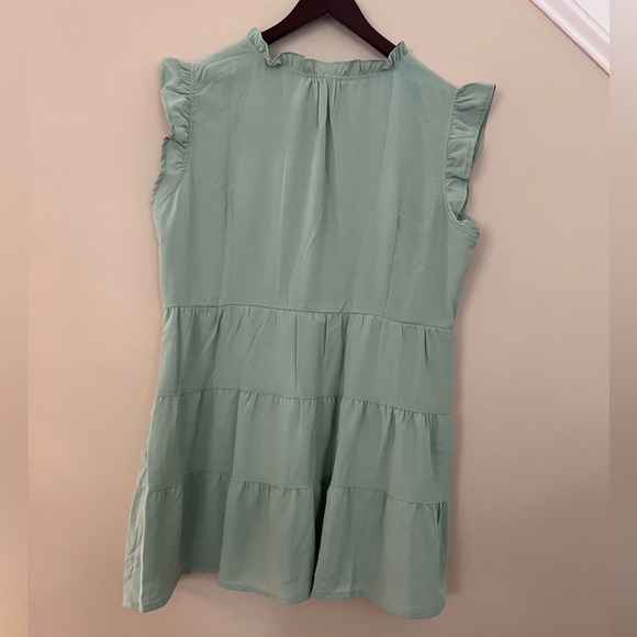 Brand new solid color light green summer mini dress. Size XL - Picture 6 of 13